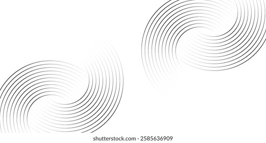 White abstract background with geometric shapes. Modern circle lines pattern. Minimal geometric design. Futuristic concept. Suit for cover, poster, banner, brochure, header, presentation