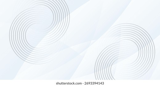 Fondo abstracto blanco con Formas geométricas. Patrón moderno de líneas circulares. Diseño geométrico mínimo. Concepto futurista