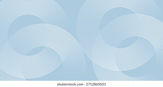 Weißer abstrakter Hintergrund mit geometrischen Formen. Modernes Kreislinienmuster. Minimales geometrisches Design. Futuristisches Technologiekonzept. Vorlage für horizontale Banner. Vektorgrafik EPS 10