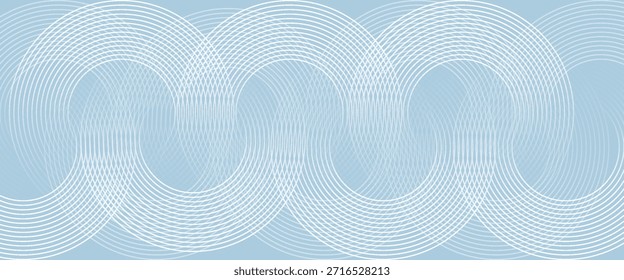 Fondo abstracto blanco con Formas geométricas. Patrón moderno de líneas circulares. Diseño geométrico mínimo. Concepto de tecnología futurista. Plantilla Horizontal de Anuncio. Vector