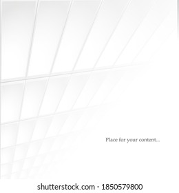 White abstract background.  Glow light design. Tile geometric texture.