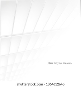 White abstract background. Glow light design. Tile geometric texture
