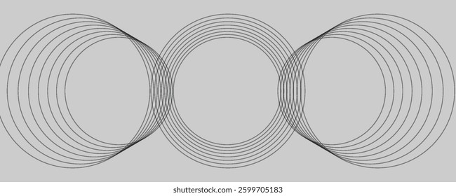white abstract background with glowing circles. Swirl circular lines pattern. Geometric spiral. Twirl element. Modern graphic design. Futuristic technology concept. Vector illustration