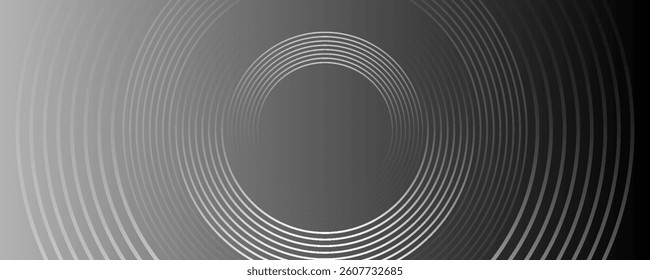 White abstract background with glowing circles. Swirl circular lines pattern. Geometric spiral. Twirl element. Modern graphic design. Futuristic technology concept. Vector illustration