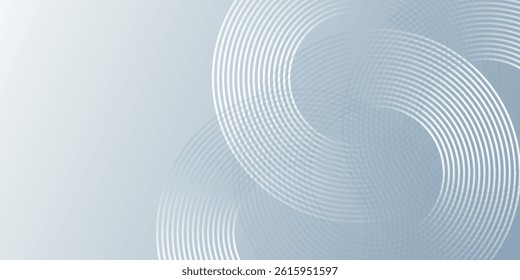 white abstract background with glowing circles. Swirl circular lines pattern. Geometric spiral. vector eps10