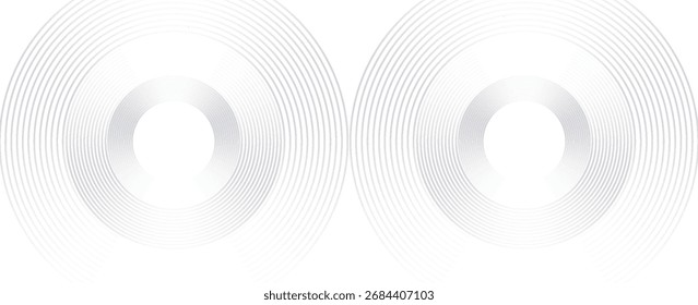 weißer abstrakter Hintergrund mit leuchtenden Kreisen. Kreisförmiges Linienmuster drehen. Geometrische Spirale. Drallelement. Modernes Grafikdesign. Futuristisches Technologiekonzept. Vektorgrafik