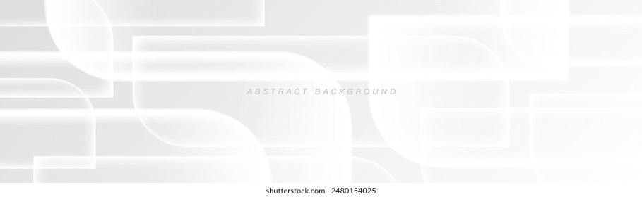 White abstract background. Glowing geometric elements. Elegant shapes design. Modern futuristic graphic. Suit for cover, header, presentation, banner, brochure, corporate, website