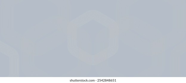 a white abstract background with glowing geometric lines. Modern shiny gray rounded square lines pattern. Futuristic technology concept.