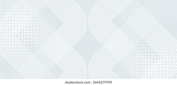 Fondo abstracto blanco con líneas geométricas brillantes. Patrón de líneas cuadradas. Geométrica mínima. 