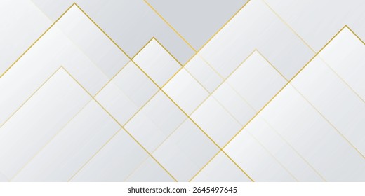Fundo abstrato branco com linhas de ouro e sombra. Camadas sobrepostas de forma geométrica. Quadrados transparentes. Moderno luxo quadrado arredondado padrão gráfico banner design modelo