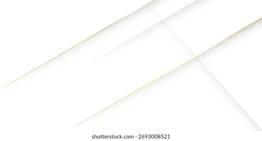 Fondo abstracto blanco con líneas diagonales doradas y sombras. Elementos de textura lujosos y elegantes. Diseño de Vector simple moderno. Traje para la presentación, cartel, volante, cubierta, Anuncio, Sitio web