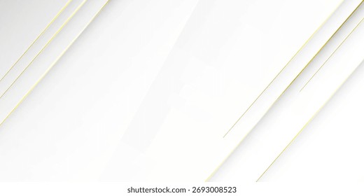 Fondo abstracto blanco con líneas diagonales doradas y sombras. Elementos de textura lujosos y elegantes. Diseño de Vector simple moderno. Traje para la presentación, cartel, volante, cubierta, Anuncio, Sitio web