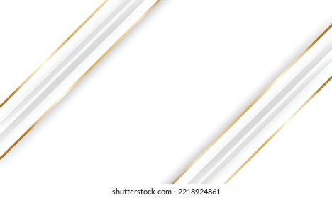 White abstract background and golden lines illustration