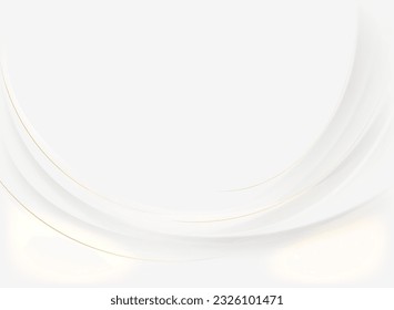 White abstract background with golden lines. 