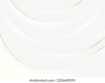 Weißer abstrakter Hintergrund mit goldenen Linien. 