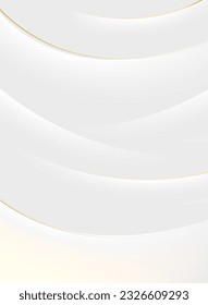 White abstract background with golden lines. 