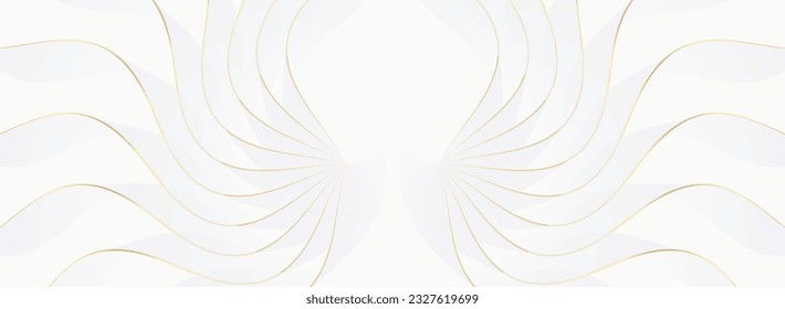 White abstract background with golden lines.