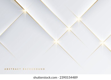 Fondo abstracto blanco con líneas doradas