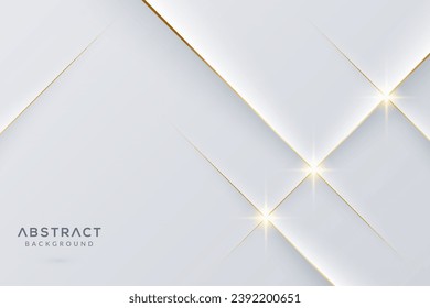 Fondo abstracto blanco con líneas doradas
