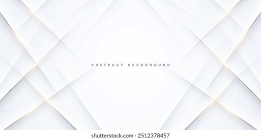 White Abstract Background with Golden Lines