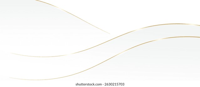 Fondo abstracto blanco con líneas doradas. Vector