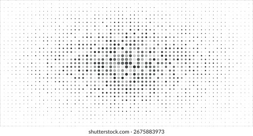 Plano de fundo abstrato branco com gradiente de decoração de meio-tom pontilhado. Fundo abstrato preto e branco. Textura moderna e futurista. Ilustração vetorial. Vol. 3