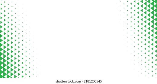White abstract background and green triangle