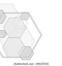 White abstract background with grey geometric shapes