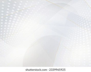 White abstract background with halftone dots and circles. Vector illustration