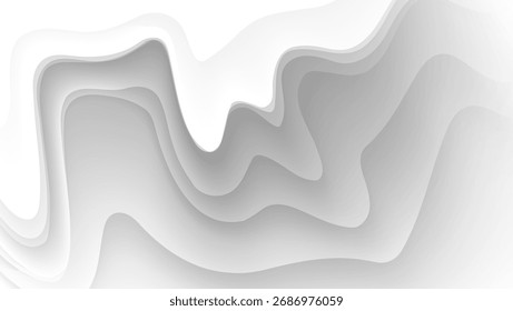 white abstract background with layered wave , suitable for modern design projects, digital art, and technology presentations.