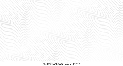 Fundo abstrato branco, onda dinâmica de linha, ilustração vetorial.
