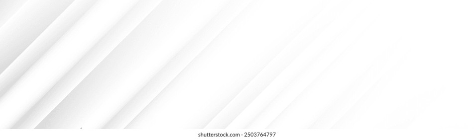 White abstract background with line pattern, banner design. Vector 16:9