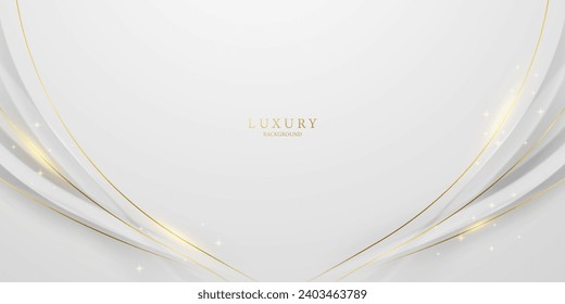 white abstract background With luxurious golden lines vector illustration