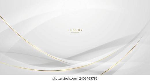 white abstract background With luxurious golden lines vector illustration