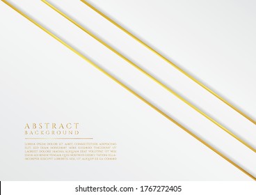 White abstract background luxury design gold metallic color style. vector illustration.