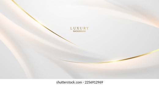 white abstract background with luxury golden lines vector illustration