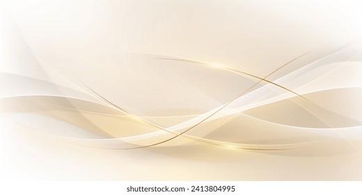 white abstract background with luxury golden lines vector illustration