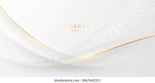 white abstract background with luxury golden lines vector illustration