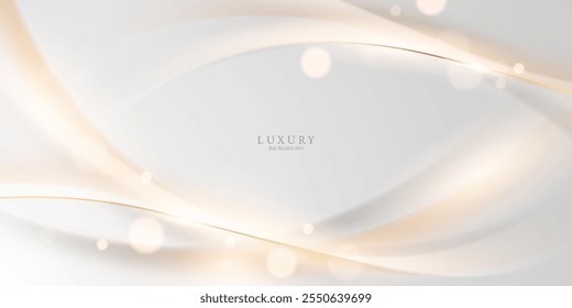 fundo abstrato branco com ilustrações de vetor de linhas douradas de luxo
