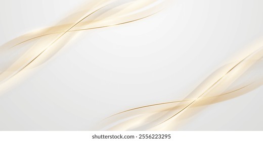 white abstract background with luxury golden lines vector illustration