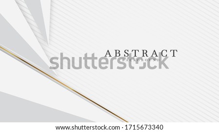 White  abstract background luxury with line gold 3d paper cut style. vector illustration about design modern concept. 