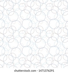 White abstract background in minimalist style made from big blue and brown circles.