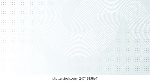 White abstract background. Modern circle lines pattern. Futuristic concept. Minimal geometric design.