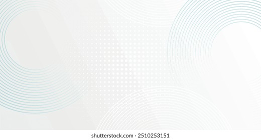 White abstract background. Modern circle lines pattern. Futuristic concept. Minimal geometric design