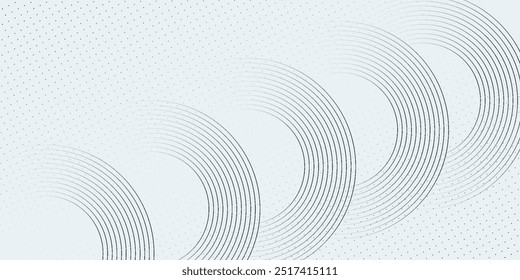 White abstract background. Modern circle lines pattern. Futuristic concept. Minimal geometric design.