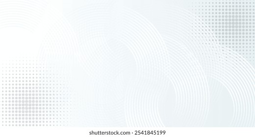 White abstract background. Modern circle lines pattern. Futuristic concept.