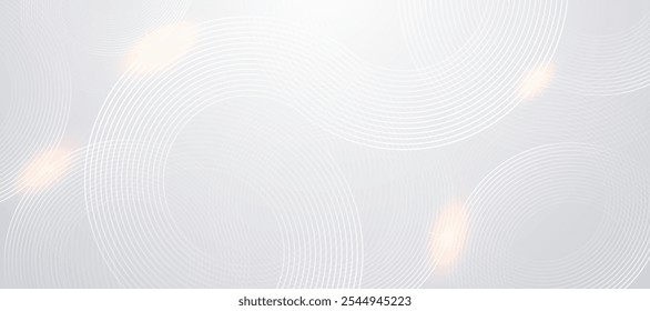 White abstract background. Modern circle lines pattern. Minimal geometric abstract white background with circle shape and line. Minimal geometric design. Vector illustration
