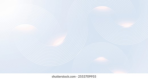 White abstract background. Modern circle lines pattern. Minimal geometric abstract white background with circle shape and line. Minimal geometric design. Vector illustration