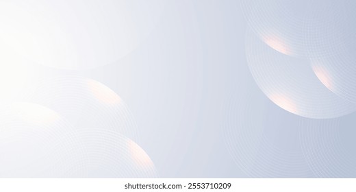 White abstract background. Modern circle lines pattern. Minimal geometric abstract white background with circle shape and line. Minimal geometric design. Vector illustration