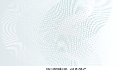 White abstract background. Modern circle lines pattern. Futuristic concept. Minimal geometric design